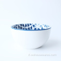 All&#39;ingrosso ciotola di riso porcellana in porcellana da stampa blu all&#39;ingrosso